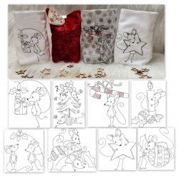 2€ ZUSATZTÜRCHEN 13. Dezember - Stickserie - ITH Lichtbeutel Weihnachtsmaus